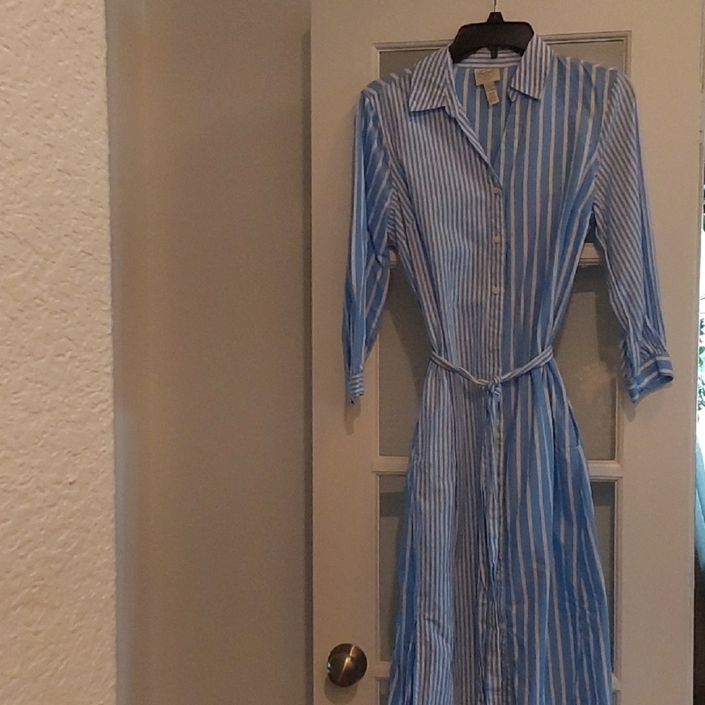 St. John's Bay Blue and White Shirt Dress